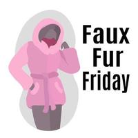 faux fur friday, idee für poster, banner, flyer oder postkarte vektor
