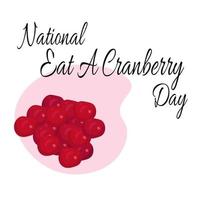 national essen einen cranberry tag, idee für poster, banner, flyer oder postkarte vektor