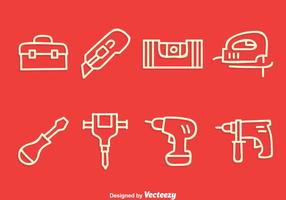 Bau-Werkzeuge Line Icons Vector