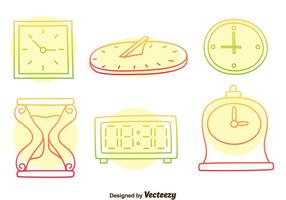 Färgglada Handdragen Watch Vector Set