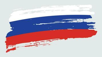 färgrik ryssland grunge flagga vektor