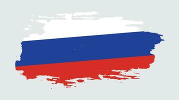 neuer beunruhigter russischer Grunge-Flaggenvektor vektor