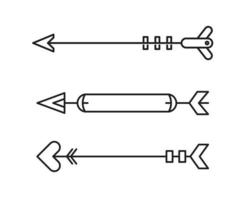 Pfeile Waffe Liniendarstellung vektor