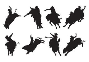 Free Bull Rider Silhouetten Vektor