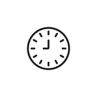 eps10 schwarzer Vektor neun oder 9 Uhr abstraktes Liniensymbol isoliert auf weißem Hintergrund. Single-Time-Clock-Umrisssymbol in einem einfachen, flachen, trendigen, modernen Stil für Ihr Website-Design, Logo und mobile App