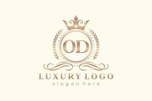 första od brev kunglig lyx logotyp mall i vektor konst för restaurang, kungligheter, boutique, Kafé, hotell, heraldisk, Smycken, mode och Övrig vektor illustration.