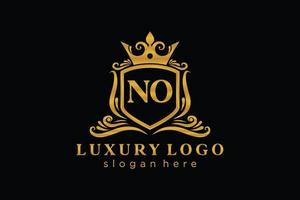 Anfangsbuchstabe keine königliche Luxus-Logo-Vorlage in Vektorgrafiken für Restaurant, Lizenzgebühren, Boutique, Café, Hotel, heraldisch, Schmuck, Mode und andere Vektorillustrationen. vektor
