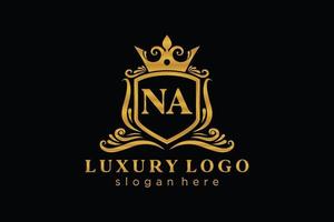 Initial na Letter Royal Luxury Logo Vorlage in Vektorgrafiken für Restaurant, Lizenzgebühren, Boutique, Café, Hotel, heraldisch, Schmuck, Mode und andere Vektorillustrationen. vektor