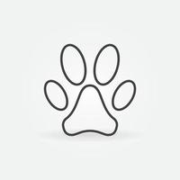 sällskapsdjur Tass fot mark vektor begrepp linjär ikon eller logotyp