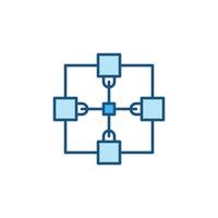 Vektor-Blockchain-Kryptowährungskonzept blaues Symbol vektor