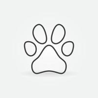 Hund Pfote Vektor Tier Fußabdruck Konzept Liniensymbol oder Symbol