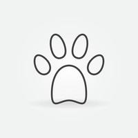 Katze oder Hund Pfotenabdruck lineares Vektorkonzept Symbol oder Logo vektor