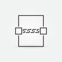blockchain teknologi begrepp linje ikon. vektor symbol