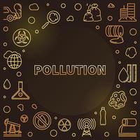 förorening översikt runda gyllene ram. vektor färgad illustration