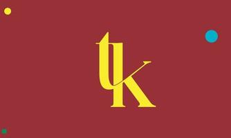 alfabetet bokstäver initialer monogram logotyp tk, kt, t och k vektor