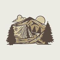 camping och äventyr på berg grafisk illustration vektor konst t-shirt design