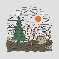 Kampieren mit grafischer Illustrationsvektorkunst-T-Shirt Design der guten Natur vektor