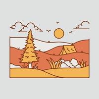 camping utomhus- grafisk illustration vektor konst t-shirt design