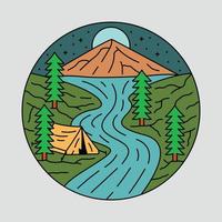 camping i de skönhet natur grafisk illustration vektor konst t-shirt design