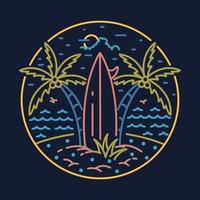 surfen auf schönem strand grafische illustration vektorkunst t-shirt design vektor