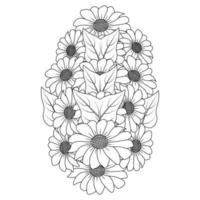Sonnenblumen, die Linie Kunstvektor der schwarzen und weißen Anti-Stress-Färbungsblume für Erwachsene zeichnen vektor