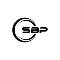 sbp-Brief-Logo-Design mit weißem Hintergrund in Illustrator. Vektorlogo, Kalligrafie-Designs für Logo, Poster, Einladung usw. vektor