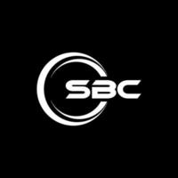 sbc-Buchstaben-Logo-Design mit schwarzem Hintergrund in Illustrator. Vektorlogo, Kalligrafie-Designs für Logo, Poster, Einladung usw. vektor