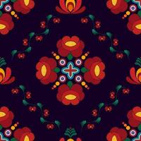 ikat etnisk sömlös mönster dekoration design. aztec tyg matta boho mandalas textil- dekor tapet. stam- inföding motiv blomma ornament traditionell broderi vektor illustrerade bakgrund