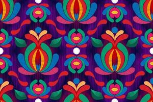 ikat etnisk sömlös mönster dekoration design. aztec tyg matta boho mandalas textil- dekor tapet. stam- inföding motiv blomma ornament traditionell broderi vektor illustrerade bakgrund