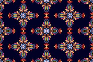 ikat etnisk sömlös mönster dekoration design. aztec tyg matta boho mandalas textil- dekor tapet. stam- inföding motiv blomma ornament traditionell broderi vektor illustrerade bakgrund