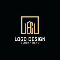zB anfängliches Monogramm-Logo-Design mit quadratischen Design-Ideen vektor