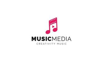 Logo-Designvorlage für musikalische Medien vektor