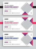 Marketing-Agentur Meta-Cover-Design-Vorlage, Web-Banner-Vorlagen-Design-Set, Facebook-Gruppenprofil-Cover-Design vektor