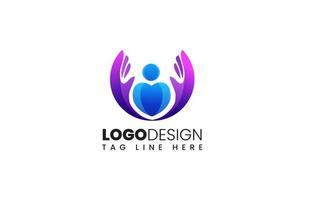 ideell - ngo, välgörenhet eller insamlingar logotyp design mall vektor