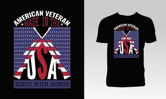 veteranen-t-shirt-design und vektorillustration vektor