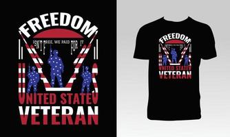 veteranen-t-shirt-design und vektorillustration vektor