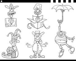 Comic-Clowns Comic-Figuren Set Malvorlagen vektor