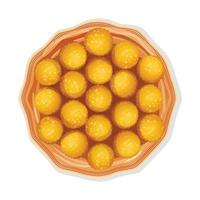 indische traditionelle süßigkeiten laddoo in der platte. Vektor-Illustration. vektor