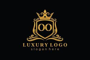 anfängliche oo-Buchstabe königliche Luxus-Logo-Vorlage in Vektorgrafiken für Restaurant, Lizenzgebühren, Boutique, Café, Hotel, heraldisch, Schmuck, Mode und andere Vektorillustrationen. vektor
