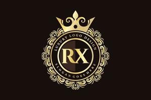 rx anfangsbuchstabe gold kalligrafisch feminin floral handgezeichnet heraldisch monogramm antik vintage stil luxus logo design premium vektor