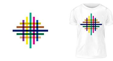 t-shirt design begrepp, Färg rand vektor