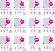 2023 varje vecka en gång i månaden kalender vektor mall