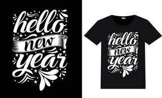 gott nytt år t-shirt design vektor