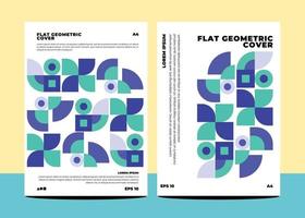 Flache geometrische Abdeckungen für Jahresbericht-Flyer-Buch-Cover-Vorlagenlayout in A4-Größe vektor