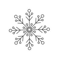 schneeflocke weihnachten einfache gekritzel lineare handgezeichnete vektorillustration, winterferien neujahrselemente für jahreszeitgrußkarten, einladungen, banner, poster, aufkleber vektor