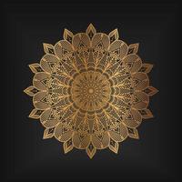 Luxus-Mandala-Hintergrund mit Blumenmuster in Goldfarbe vektor