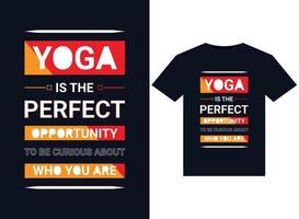 Yoga ist die perfekte Gelegenheit, um neugierig zu sein, wer Sie sind Illustrationen für druckfertige T-Shirt-Designs vektor