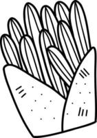hand gezeichnete pommes-frites-illustration vektor