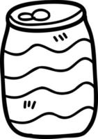 hand dragen konserverad mjuk dryck illustration vektor