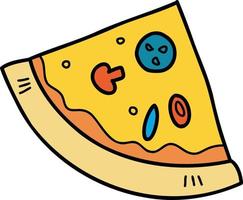 hand dragen skivad pizza illustration vektor